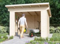 Coffre de jardin en bois traité 28mm 2000L LARGO Noir - Gardy Shelter
