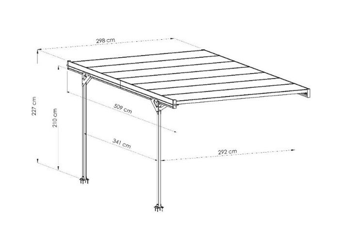 Carport design en Aluminium TALIS - Modèle adossé