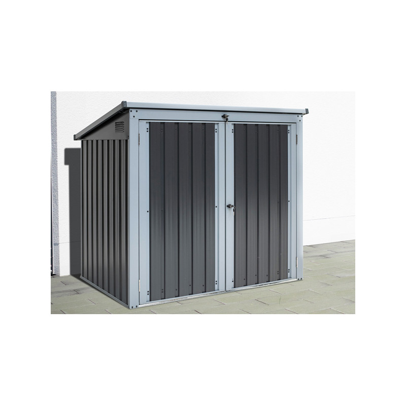 Cache poubelle extérieur métal 132x80x116cm 2x240L Cube - WESTMANN