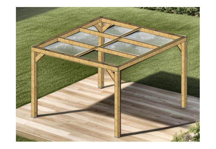 Pergola Bois Traité 10.67m2