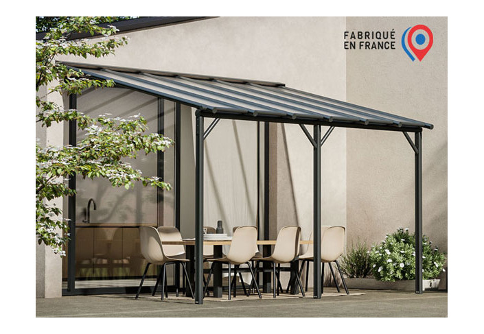 PERGOLA ALU ADOSSÉE 3 PIEDS - 12 M2