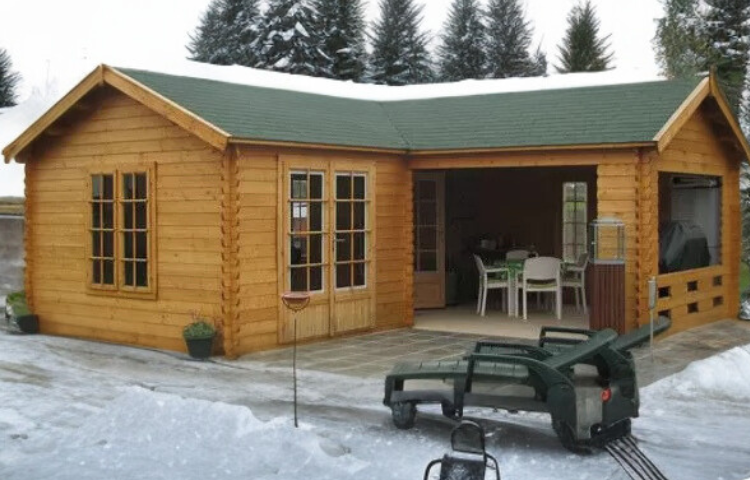 chalet bois salle de jeux